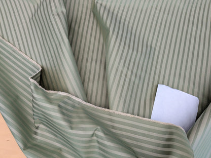 Scalamandre Chopin Stripe Reseda Green Bay Grey Green Silk Cotton MSRP USD 240/Yard
