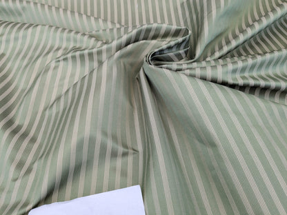 Scalamandre Chopin Stripe Reseda Green Bay Grey Green Silk Cotton MSRP USD 240/Yard