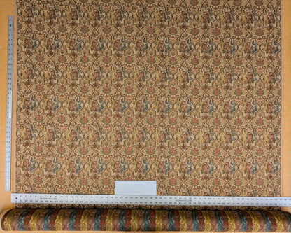 Scalamandre Medieval Man Multi  Beige Red Medallion Scenic Figurative Renaissance Fair Lion MSRP USD416/y