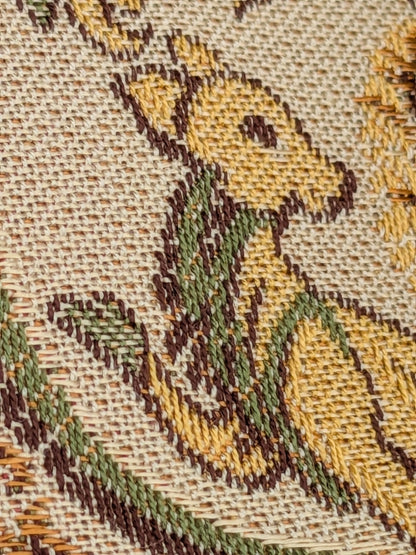 Scalamandre Medieval Man Multi  Beige Red Medallion Scenic Figurative Renaissance Fair Lion MSRP USD416/y