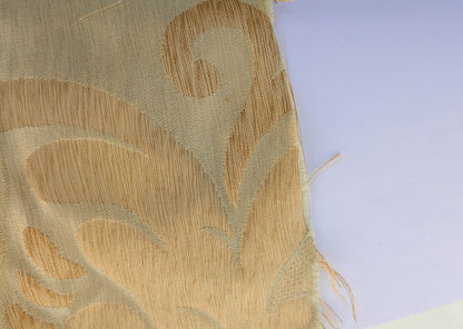 Scalamandre Bellona Midas Yellow Renaissance Silk Cotton Damask Floral Classic Beige MSRP USD 650/y