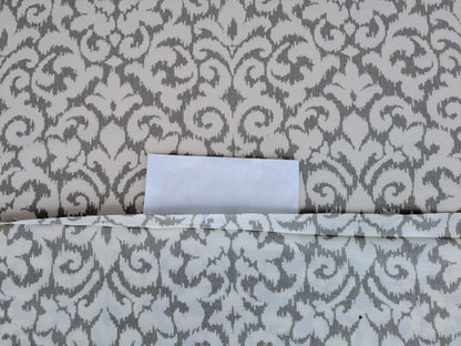 Scalamandre Swirl Grey Beige Scroll Damask Ikat Linen Silk MSRP USD 372/y