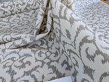 Scalamandre Swirl Grey Beige Scroll Damask Ikat Linen Silk MSRP USD 372/y