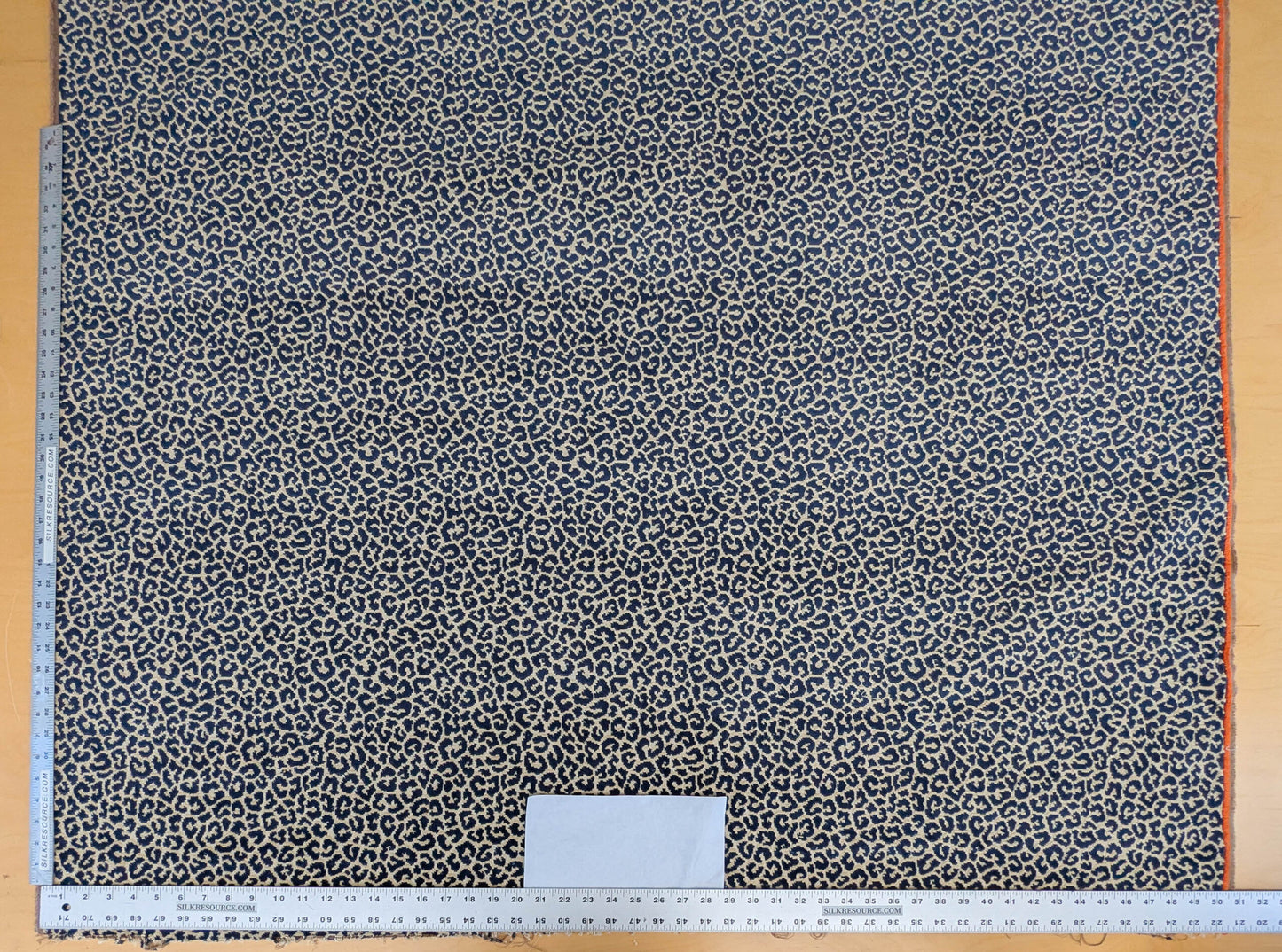 1.4Y Scalamandre Panthera Velvet Indigo Blue Beige Panther Leopard Skin Cotton MSRP USD 395/Y