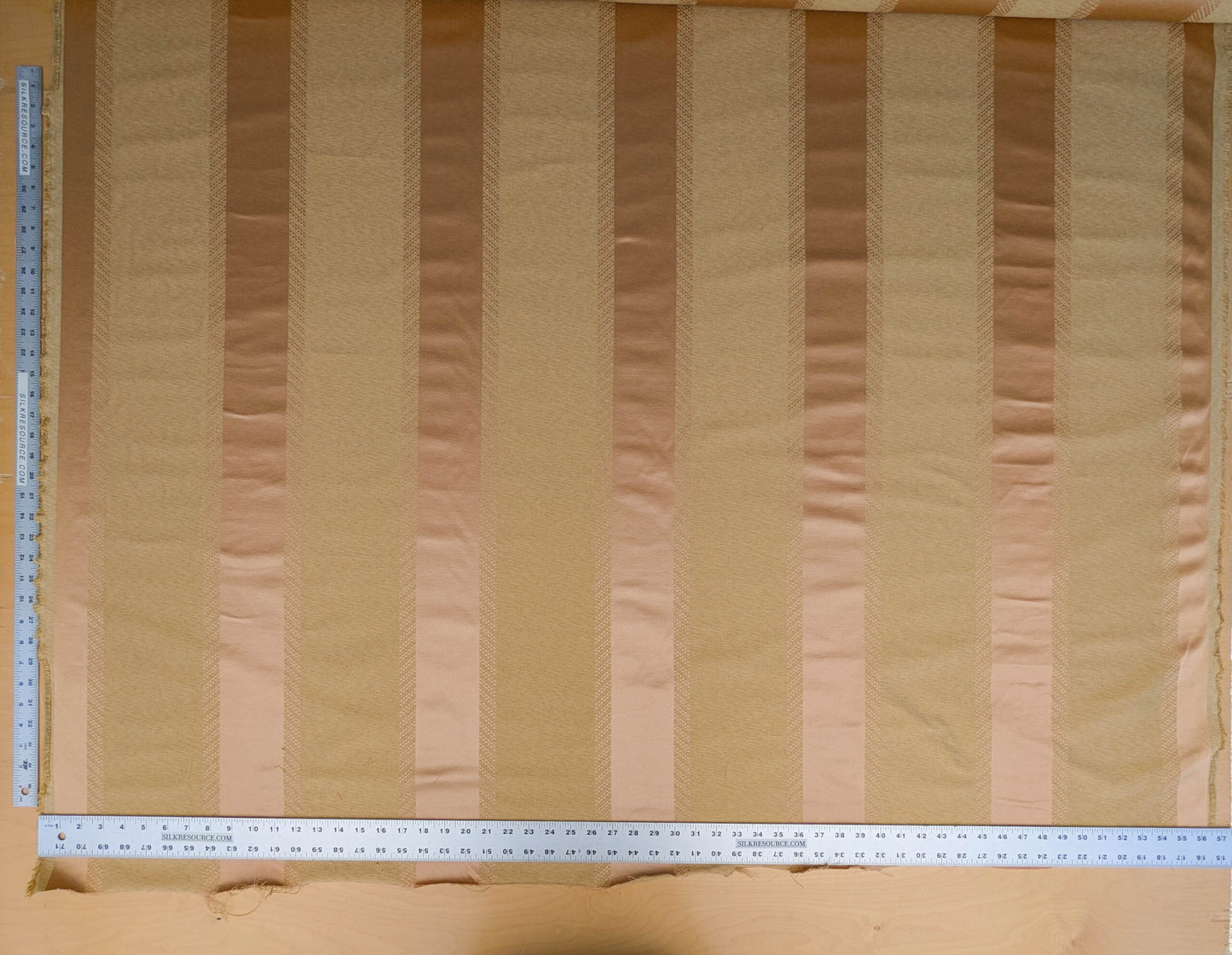 Scalamandre Arzano Peach Brown Silk Cotton Wide Stripe MSRP USD 332/y