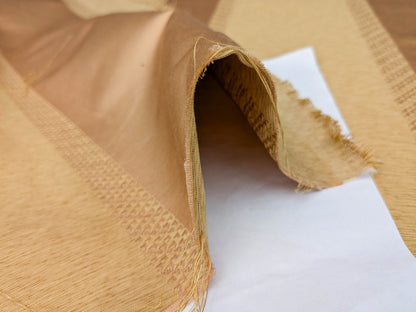 Scalamandre Arzano Peach Brown Silk Cotton Wide Stripe MSRP USD 332/y