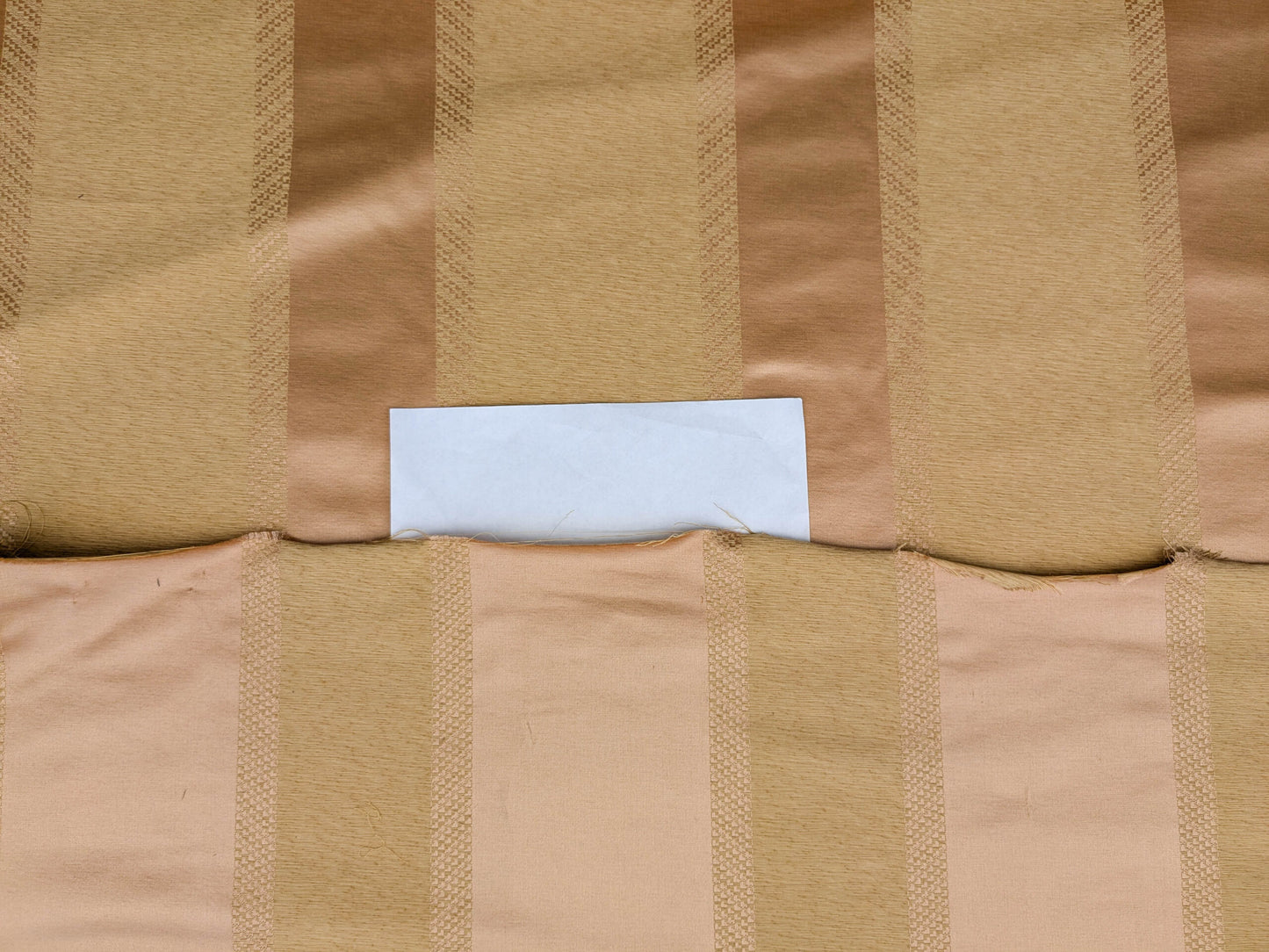 Scalamandre Arzano Peach Brown Silk Cotton Wide Stripe MSRP USD 332/y