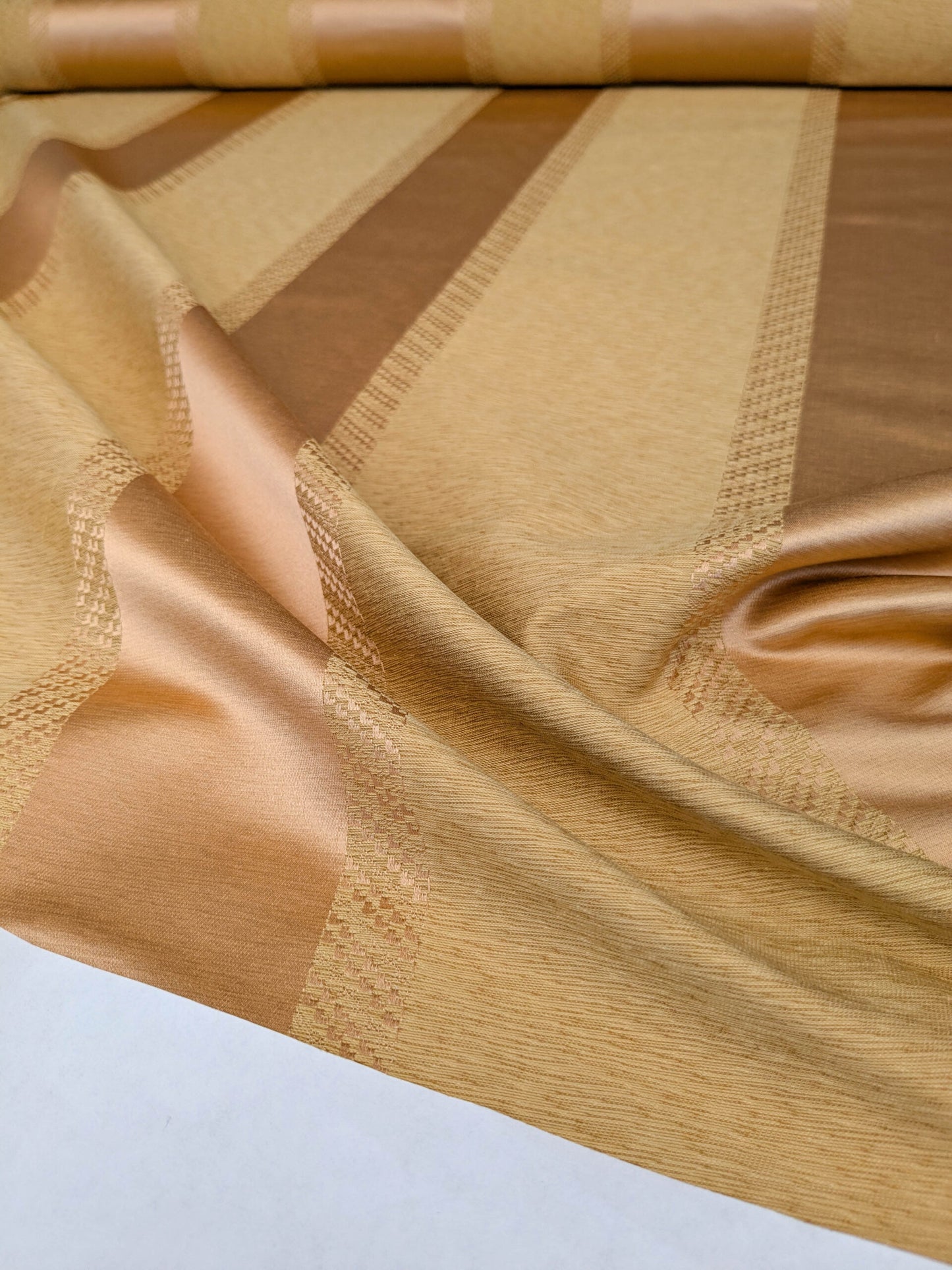 Scalamandre Arzano Peach Brown Silk Cotton Wide Stripe MSRP USD 332/y