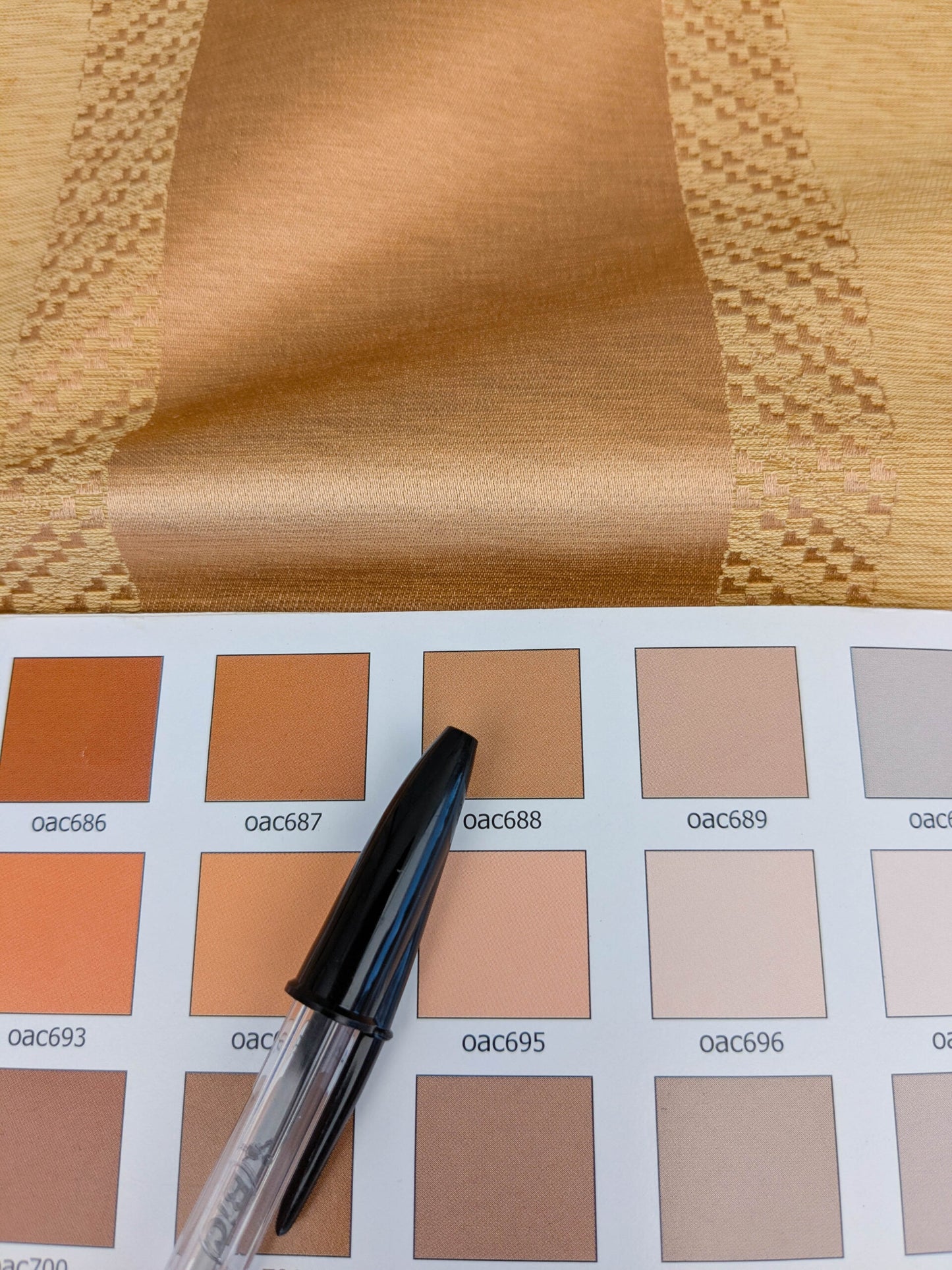 Scalamandre Arzano Peach Brown Silk Cotton Wide Stripe MSRP USD 332/y