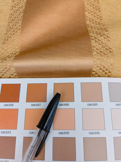 Scalamandre Arzano Peach Brown Silk Cotton Wide Stripe MSRP USD 332/y