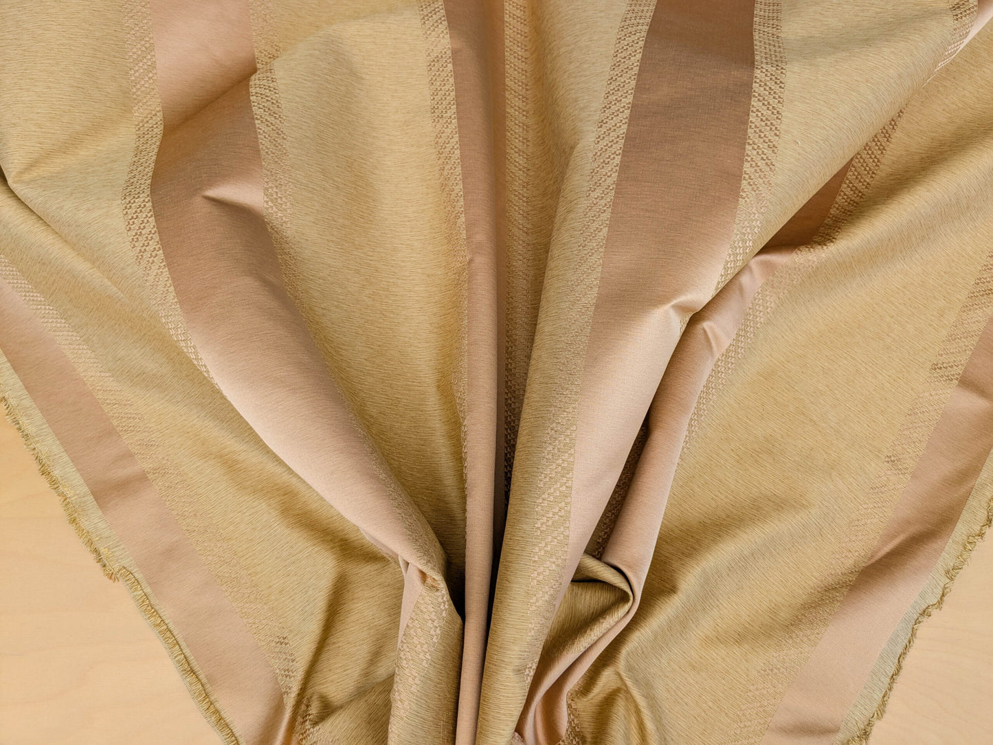 Scalamandre Arzano Peach Brown Silk Cotton Wide Stripe MSRP USD 332/y