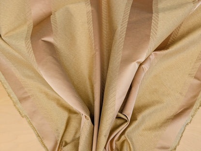 Scalamandre Arzano Peach Brown Silk Cotton Wide Stripe MSRP USD 332/y