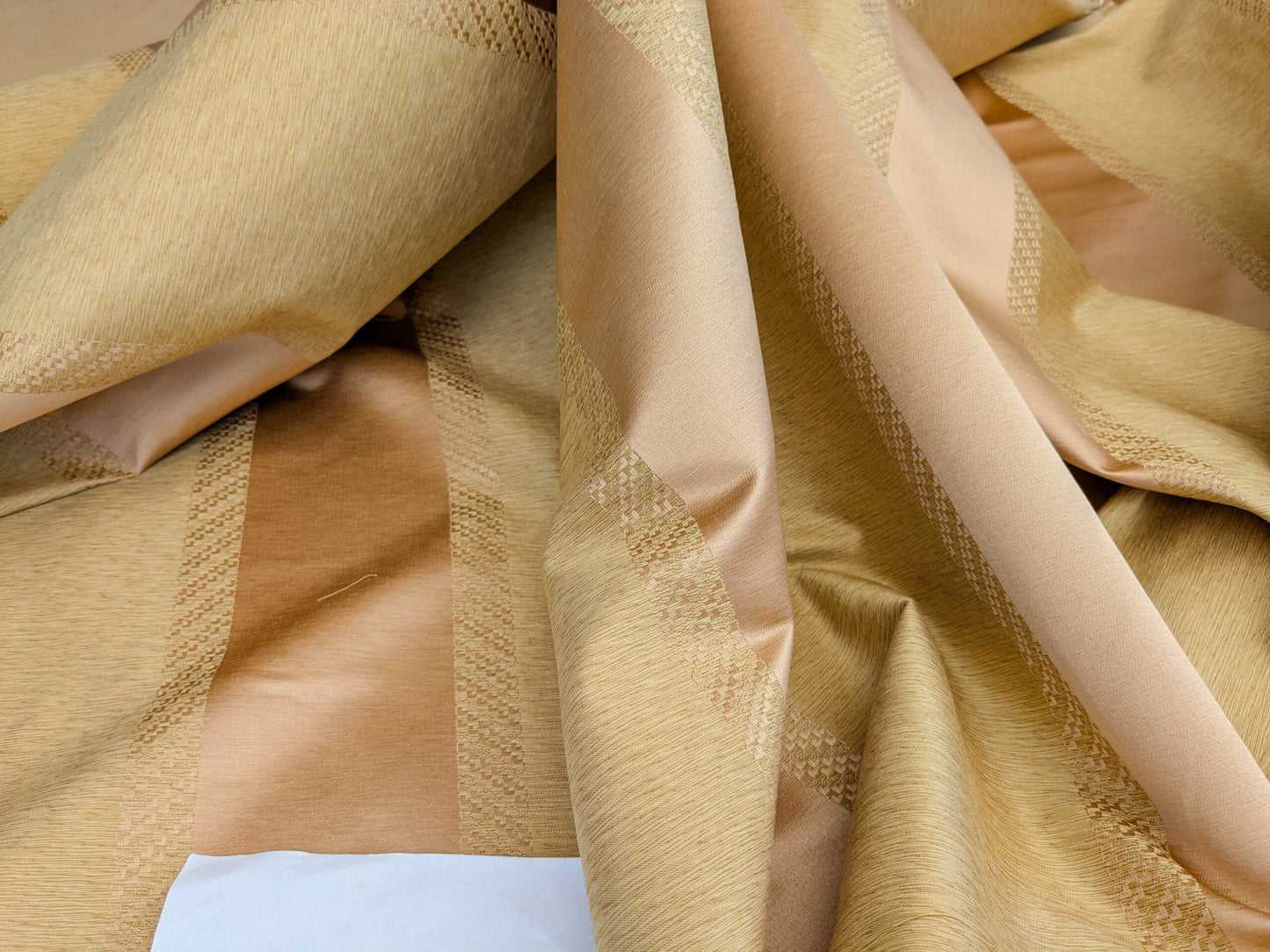 Scalamandre Arzano Peach Brown Silk Cotton Wide Stripe MSRP USD 332/y