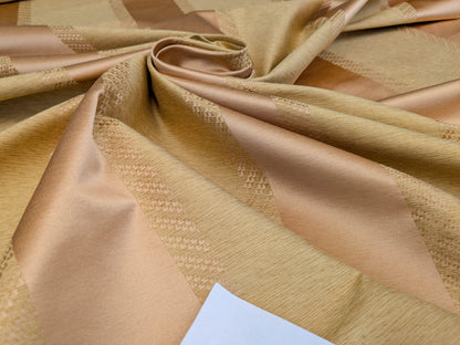 Scalamandre Arzano Peach Brown Silk Cotton Wide Stripe MSRP USD 332/y