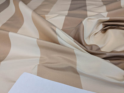 Scalamandre La Valliere Rayure Tan & Cream Brown Beige Reversible Silk Wide Stripe Historical French  MDRP USD 496/y