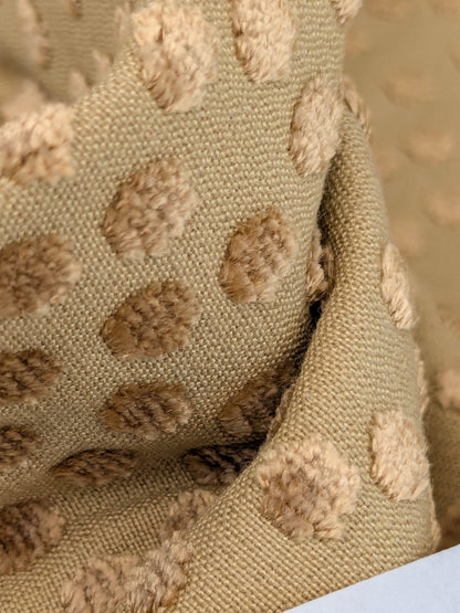 Scalamandre Dotty Desert Light  Brown Chenille Jacquard Heavy Dots Circles Animal Skin Viscose MSRP USD 410/y