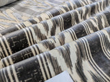 Scalamandre Marghillan Pewter Gray Off White Cotton Rayon Ikat Stripe Cut Velvet MSRP USD 738/y