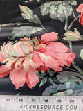 Scalamandre Old World Weavers Sesimbre Multi/Black Green Pink Peony Chintz Floral Botanical Large Pattern  Cotton MSRP USD 176/y