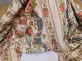 Scalamandre Tassinari & Chatel Stanislas Bordure Fond Creme Pink Blue Green Cream White Silk Floral Scroll Stripe MSRP USD 2968/y