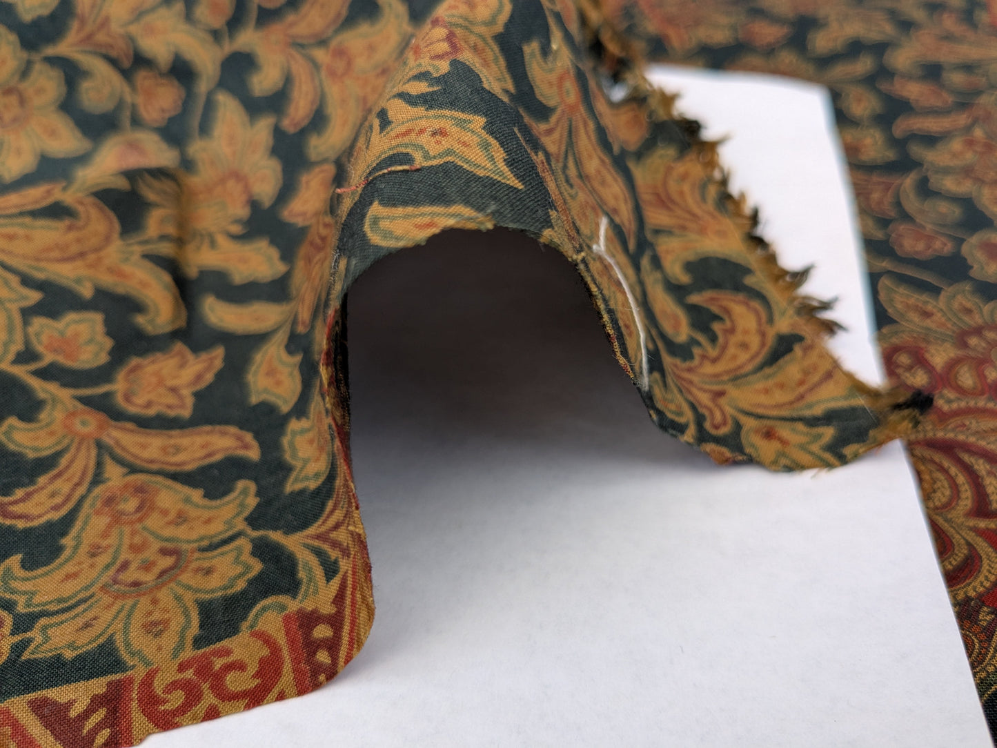 Scalamandre Grey Watkins Elephanta With Border Indian Midnight Green Brown Deep Blue Cotton Elephant Animals MSRP USD 276/y