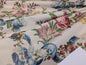 Scalamandre Tassinari &amp; Chatel  Adelaide Silk Warp Print Font Creme Beige Cream Blue Pink Floral Diamond Chateau of Versailles MSRP USD 2800+y