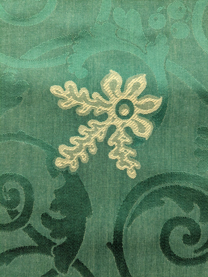 By yard Scalamandre Perugia Green Emerald Gold Damask Neoclassic Scroll Classic Medallion MSRP USD 156/y