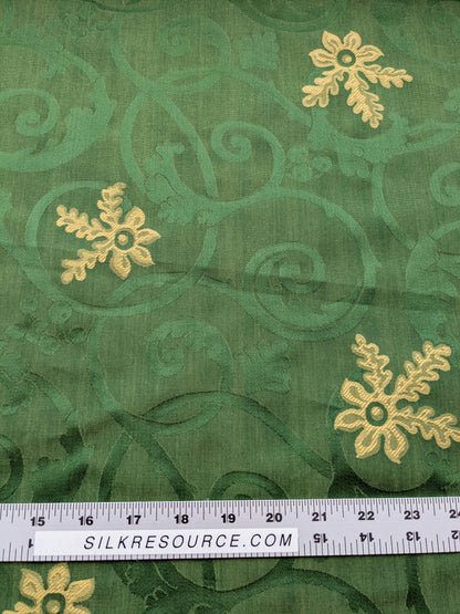 By yard Scalamandre Perugia Green Emerald Gold Damask Neoclassic Scroll Classic Medallion MSRP USD 156/y