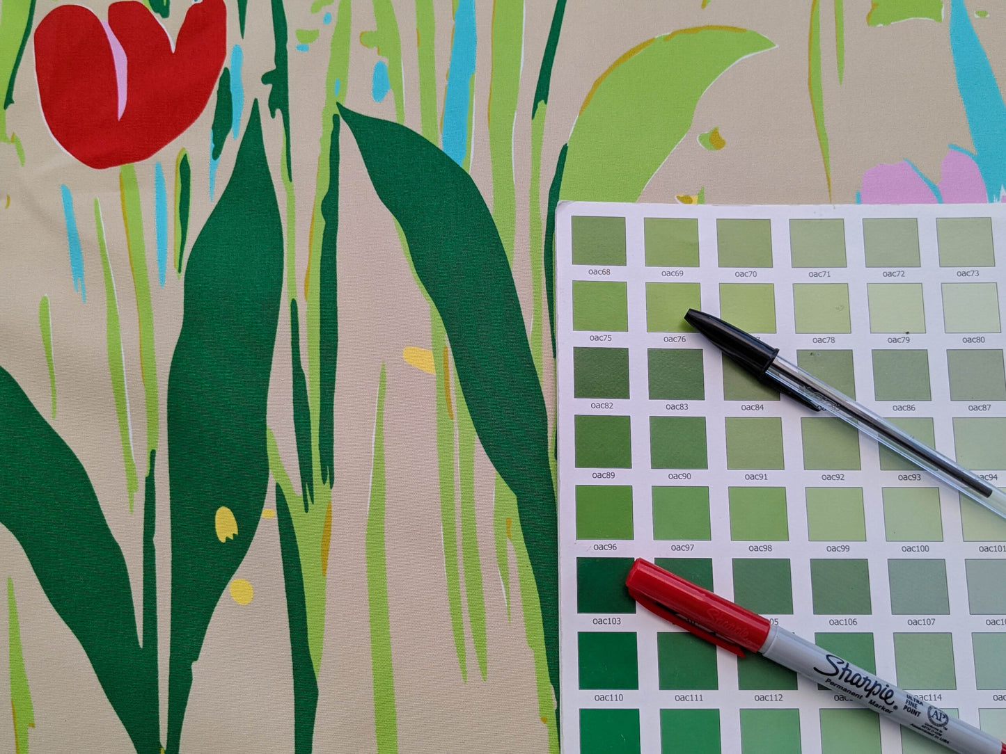 By yard Scalamandre Guermantes Sand Beige Modern Tulip Daffodil Blossom Wild Flower Cotton Satin Fine Art Print Heavy Duty