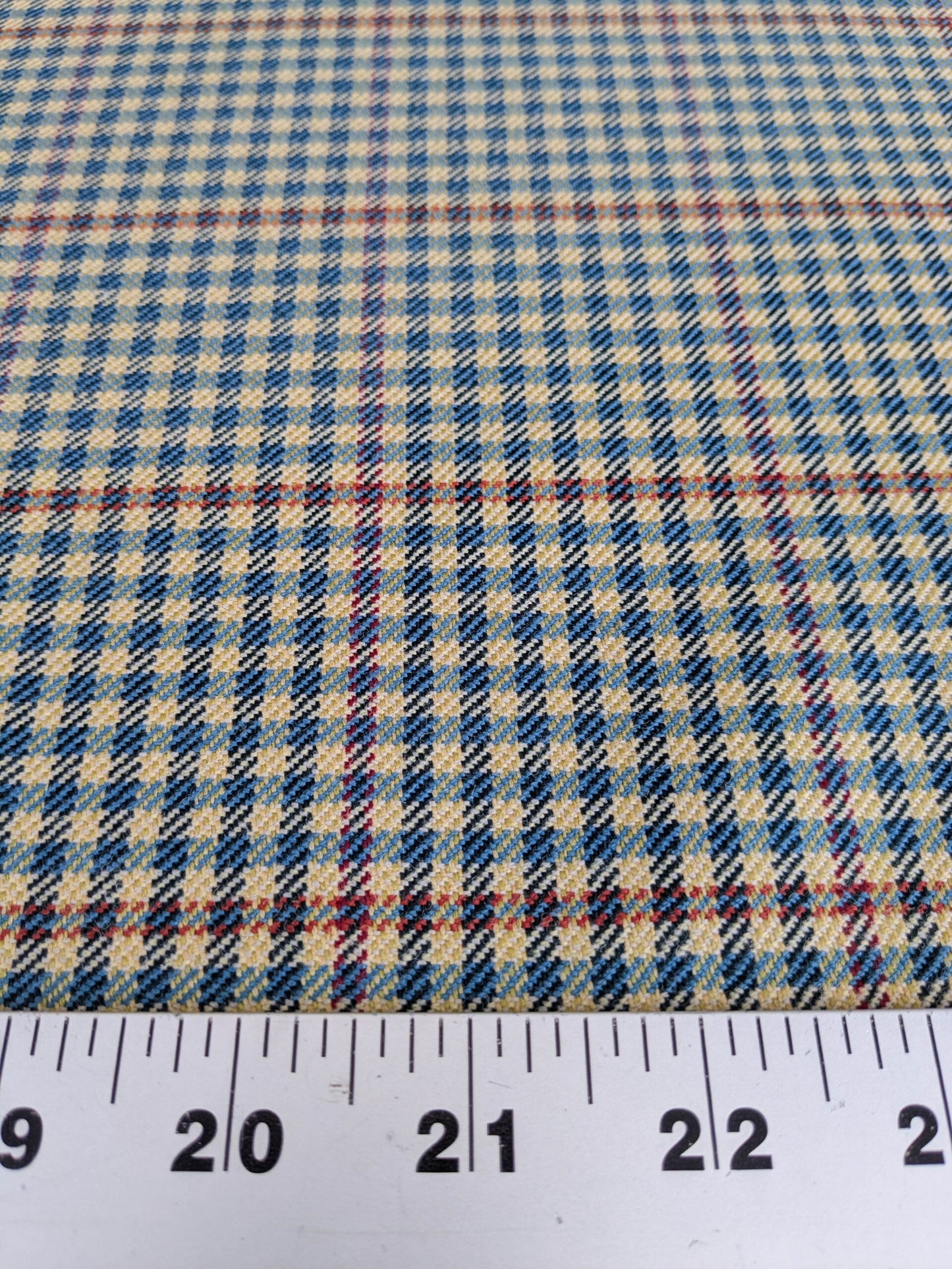Scalamandre Glen Morar Tweed Scotland Multi Wool Plaid Check Blue Beige Red Small Scale MSRP USD260/y