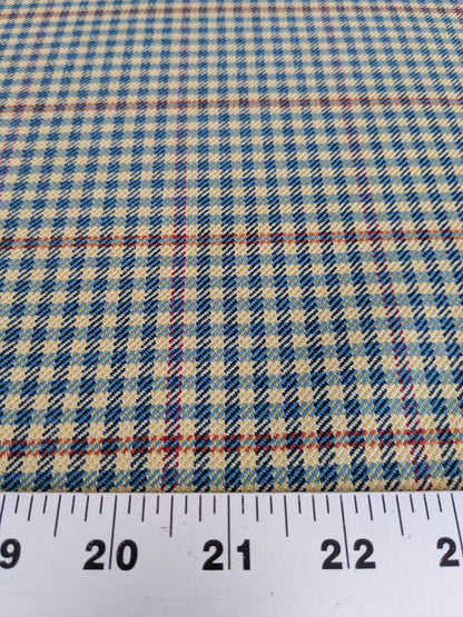 Scalamandre Glen Morar Tweed Scotland Multi Wool Plaid Check Blue Beige Red Small Scale MSRP USD260/y