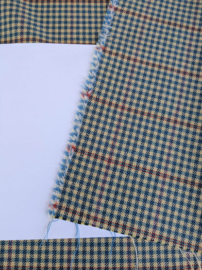 Scalamandre Glen Morar Tweed Scotland Multi Wool Plaid Check Blue Beige Red Small Scale MSRP USD260/y