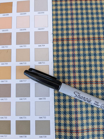 Scalamandre Glen Morar Tweed Scotland Multi Wool Plaid Check Blue Beige Red Small Scale MSRP USD260/y