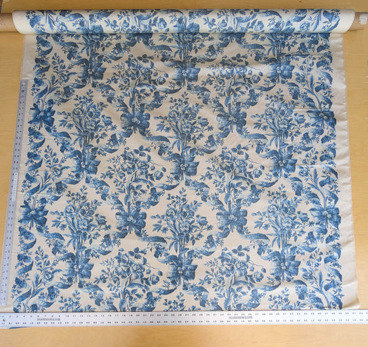 Scalamandre Tassinari &amp; Chatel Lamballe Silk Warp Print Bleu Blue White Silk Floral Print Historical Circa 1778 MSRP USD 2022/yard