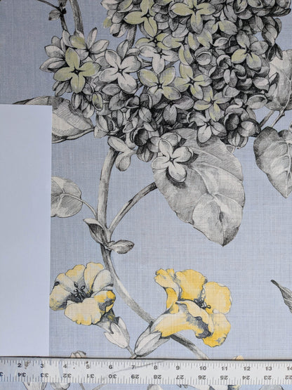 Scalamandre Merrimon in Light Blue Print Silky Linen Fragrant Summer lilac trumpet flower or jimsonweed MSRP USD 346/y