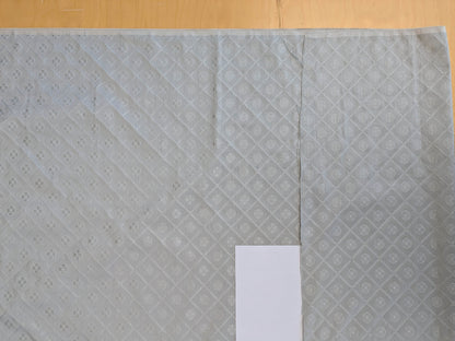 By yard Scalamandre Grey Watkins Como Silk Seafog Light Gray Four -Leaf Clover Diamond Italian Silk Damask Lattice Crest Flora Serene MSRP USD428/y