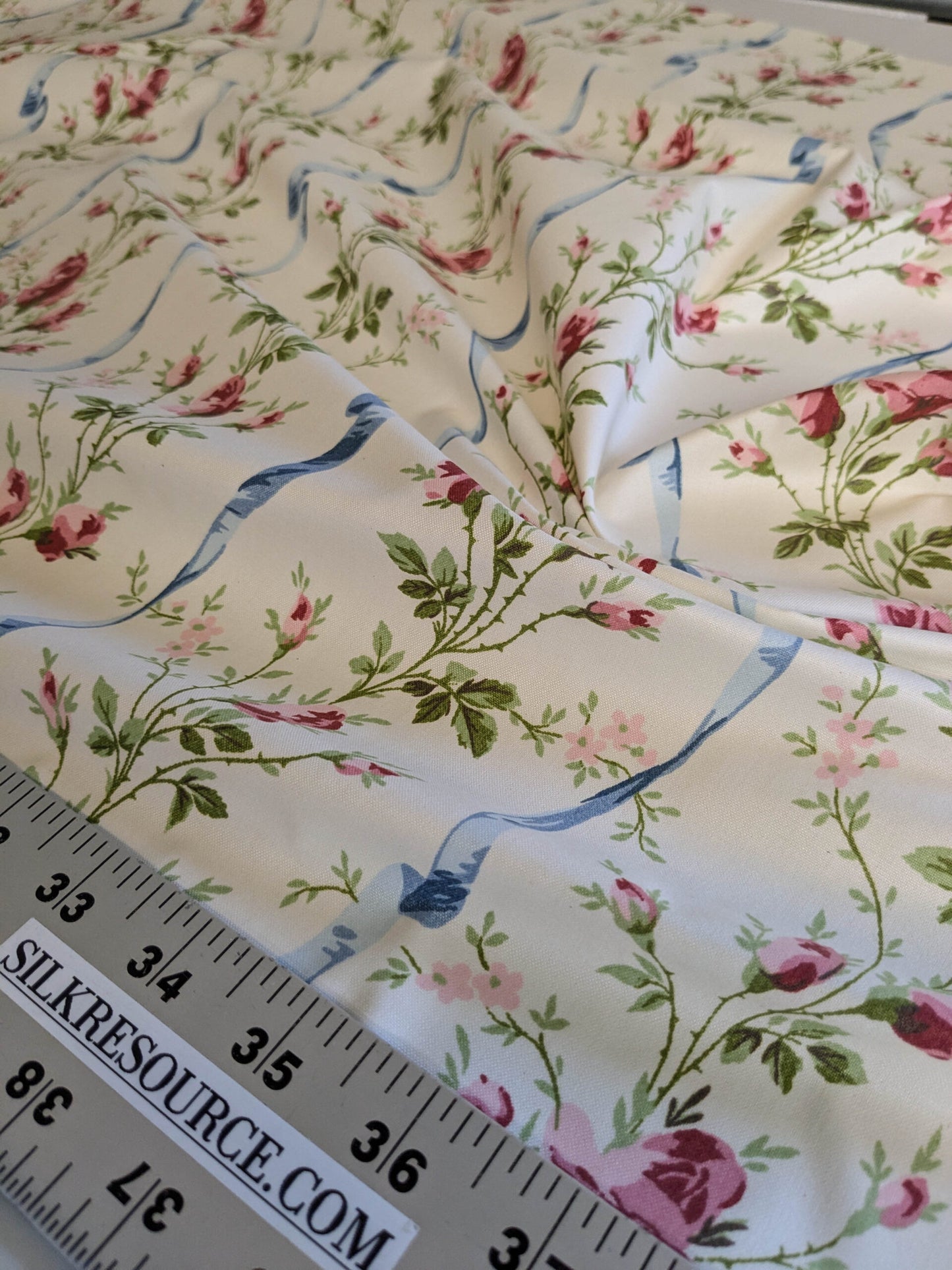 Special Order Vervain Jean Monroe Cheltenham Pink White Stripe Floral Cotton