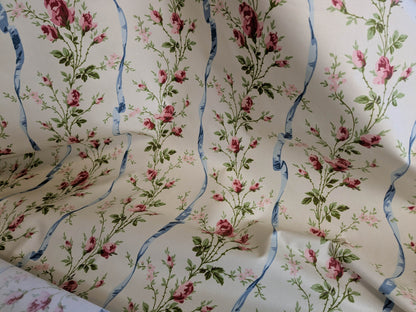 Special Order Vervain Jean Monroe Cheltenham Pink White Stripe Floral Cotton