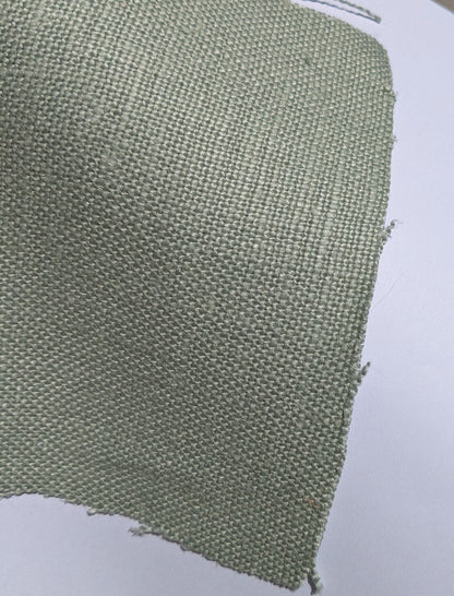 Scalamandre Luxembourg Linen Celadon Light Blue Green Turquoise Solid Super Heavy MSRP USD284/y