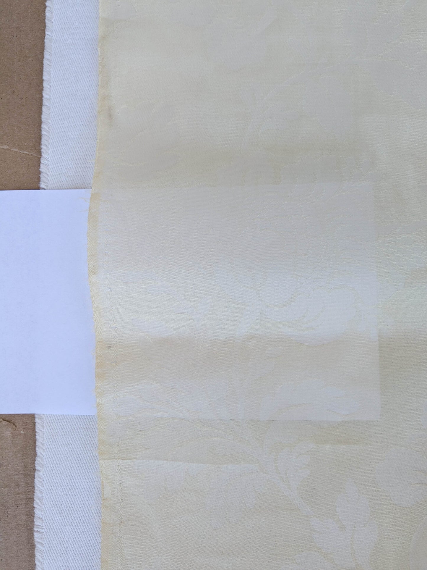 BY Yard Lee Jofa 100% Silk Embossed Organza Damask "Roxboro" Creamy Butter Ivory Sheer MSRP USD 160/Y