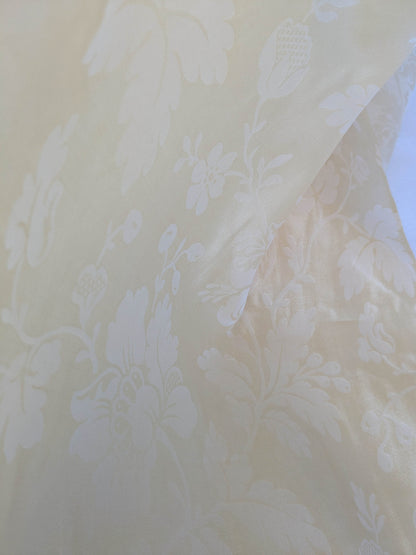 BY Yard Lee Jofa 100% Silk Embossed Organza Damask "Roxboro" Creamy Butter Ivory Sheer MSRP USD 160/Y