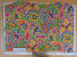 China Sea Quadrille Fabric 0.9Yard Plus 32x15" Saratoga Colorful Hand Print Hand Printed MSRP USD 300/Yard