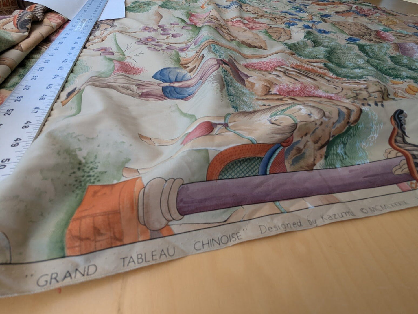 Clarence House Les Grand Tableau Chinoise Chinoiserie Figure Garden Pavillion Print Iconic 48 Screens Hand Printed in Italy MSRP USD 642/Y