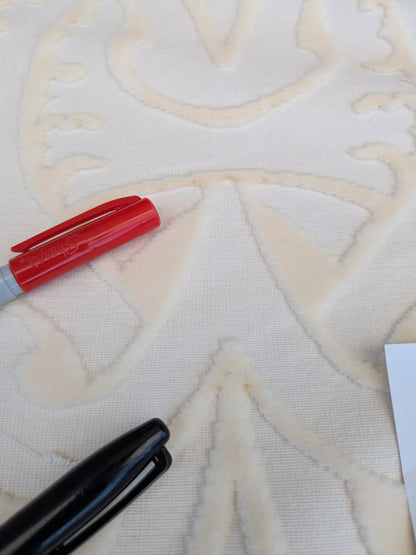 3 yards Scalamandre Fonthill Velours Savoie Cream White Cut Velvet 100% Cotton Old World Weavers MSRP USD 304/Y Minor Defect