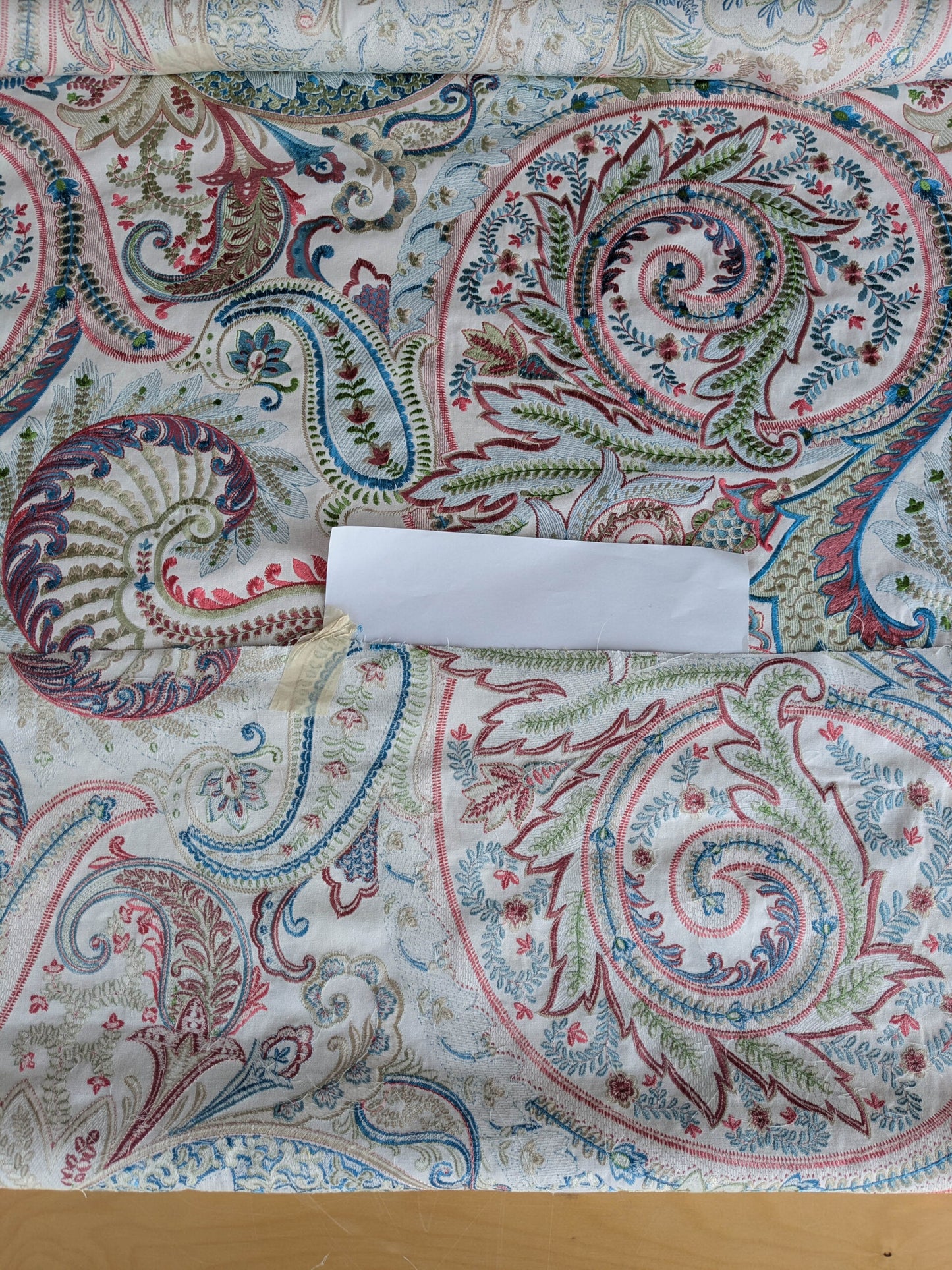 By yard Scalamandre Malabar Paisley Embroidery Bloom Blue Pink White Rich Spring Colors MSRP USD 620/y