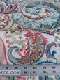 By yard Scalamandre Malabar Paisley Embroidery Bloom Blue Pink White Rich Spring Colors MSRP USD 620/y