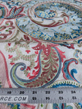 By yard Scalamandre Malabar Paisley Embroidery Bloom Blue Pink White Rich Spring Colors MSRP USD 620/y