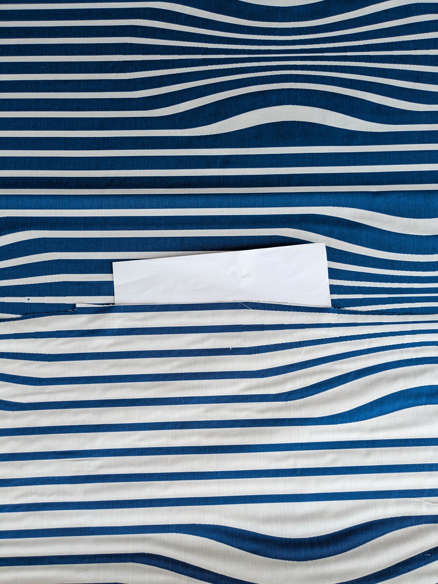 By yard Scalamandre Jean Paul Gaultier Illusion Marin Blue White Stripe Abstract Coton MSRP USD 644/yard