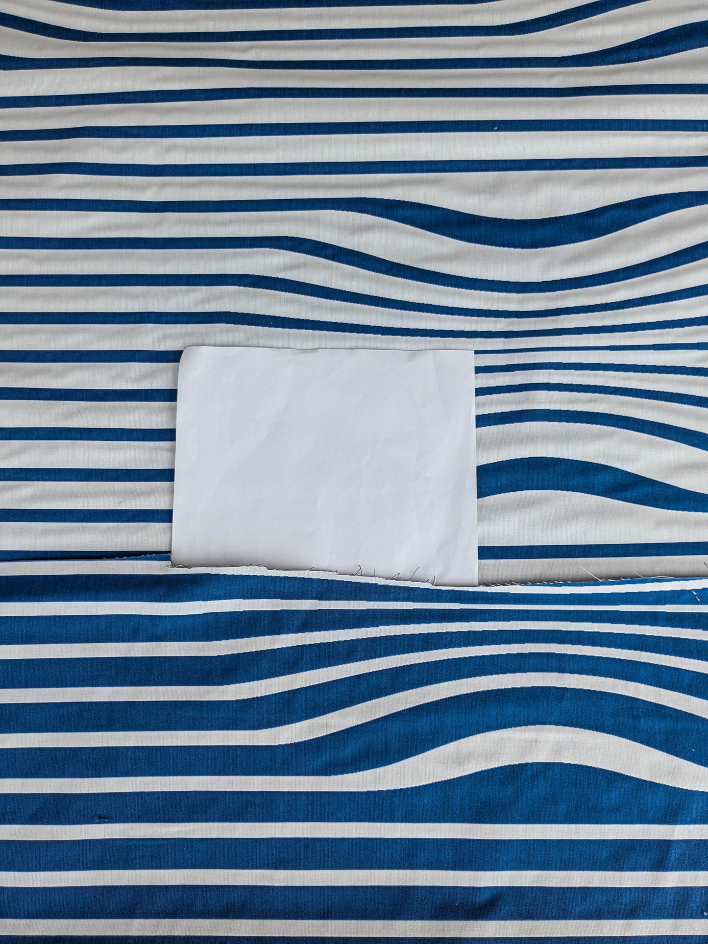 By yard Scalamandre Jean Paul Gaultier Illusion Marin Blue White Stripe Abstract Coton MSRP USD 644/yard
