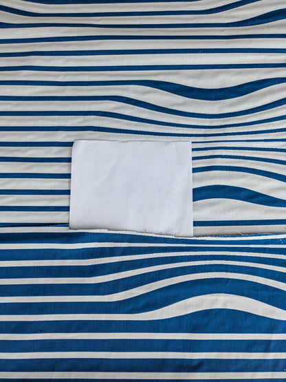 By yard Scalamandre Jean Paul Gaultier Illusion Marin Blue White Stripe Abstract Coton MSRP USD 644/yard