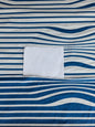 By yard Scalamandre Jean Paul Gaultier Illusion Marin Blue White Stripe Abstract Coton MSRP USD 644/yard
